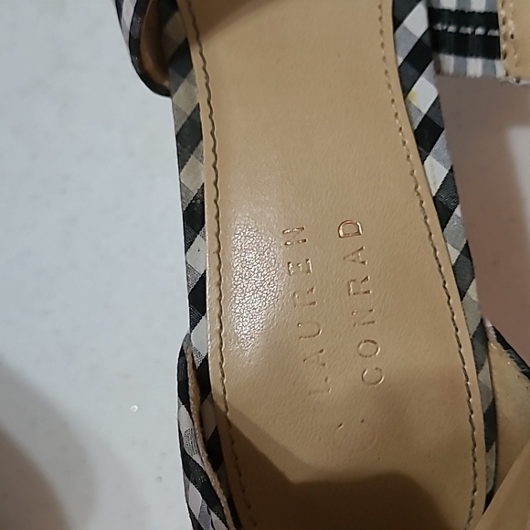 💥3/12 Lauren Conrad black & white "Girlfriend Gingham" heeled sandals size 9.5 - Picture 7 of 11